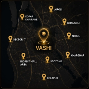 Map of Vashi escort service and surrounding areas