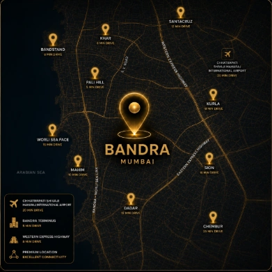 Bandra Escort Service Area Map - Spaescort