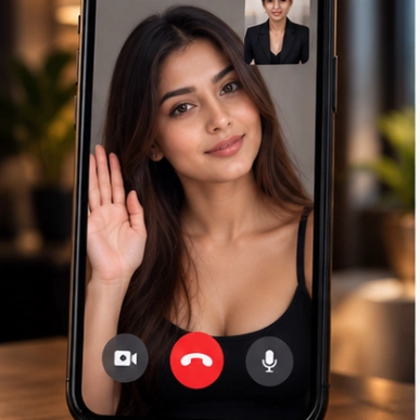 The photo is being verified via a video call to confirm the applicant's identity.